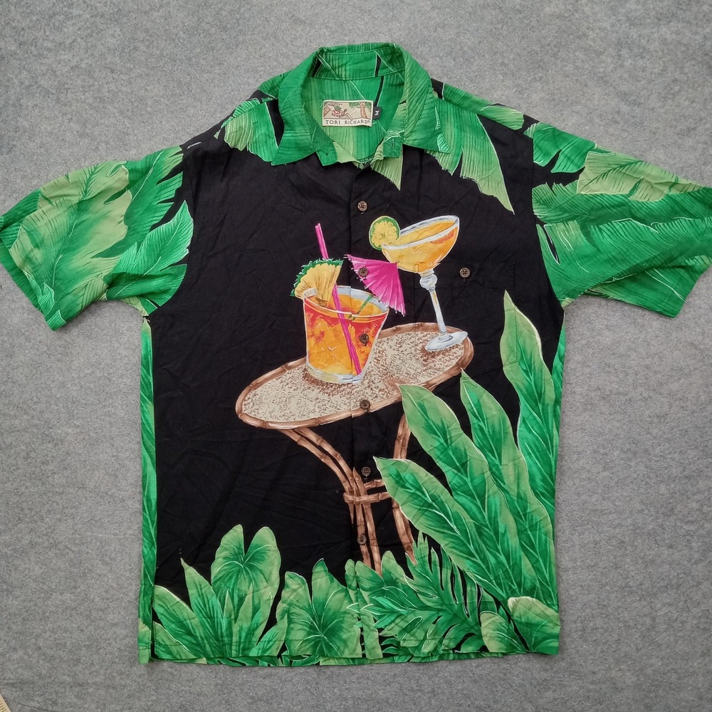 Tori Richard Shirt Mens Medium Hawaiian‎ Cocktail Button Front Short Sleeve